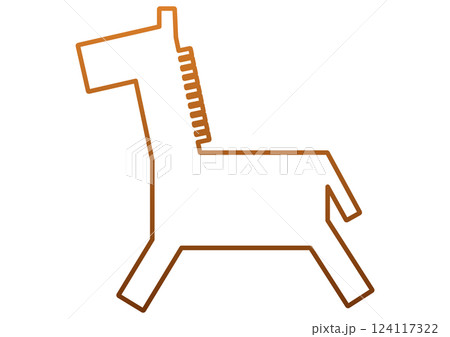 シンプルな茶色い横から見た馬アイコン 124117322