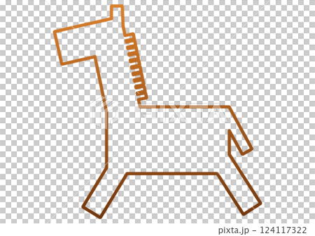 シンプルな茶色い横から見た馬アイコン 124117322