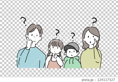 疑問を感じる家族 124117327