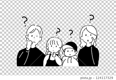 疑問を感じる家族 124117329