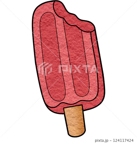 The illustration of a strawberry ice cream The illustration of a strawberry ice cream 124117424