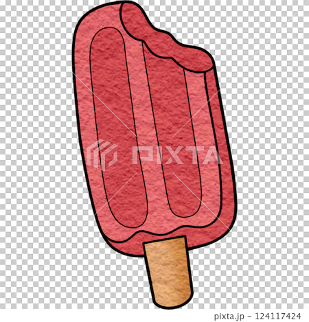 The illustration of a strawberry ice cream The illustration of a strawberry ice cream 124117424