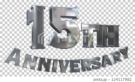 3DCG letters "15th Anniversary/15th Anniversary mark glitter" Silver, Silver 3DCG letters "15th Anniversary/15th Anniversary mark glitter" Silver, Silver 124117982