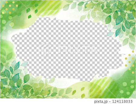 Watercolor hand drawn fresh green simple frame background Watercolor hand drawn fresh green simple frame background 124118033