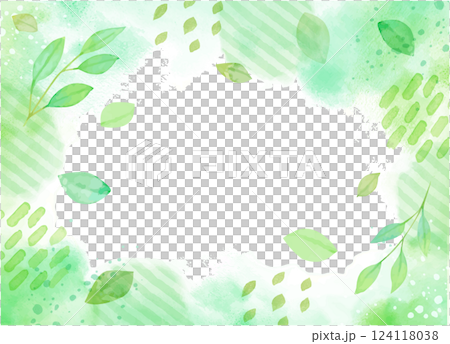 Watercolor hand drawn fresh green simple frame background Watercolor hand drawn fresh green simple frame background 124118038