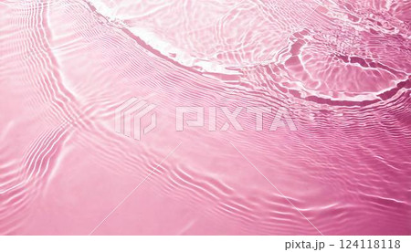 化粧水や美容液など潤いの表現 透明なピンク水でできた玉バブルが広がる美しい背景 化粧水や美容液など潤いの表現 透明なピンク水でできた玉バブルが広がる美しい背景 124118118