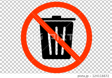 Simple icon of no littering sign 124118872
