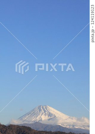 伊豆の長岡温泉から見た冬の朝の富士山 124119123