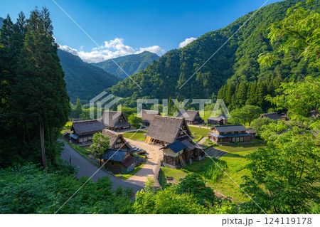 【世界遺産】初夏の五箇山・菅沼合掌造り集落【富山県】 124119178