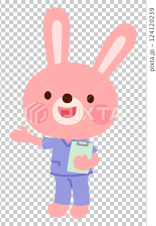 A rabbit nurse/doctor wearing a scrub A rabbit nurse/doctor wearing a scrub 124120239