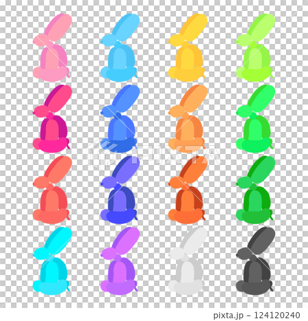 Colorful balloon art illustration set Rabbit Colorful balloon art illustration set Rabbit 124120240