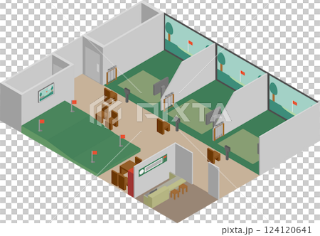 Isometric indoor golf image material 124120641