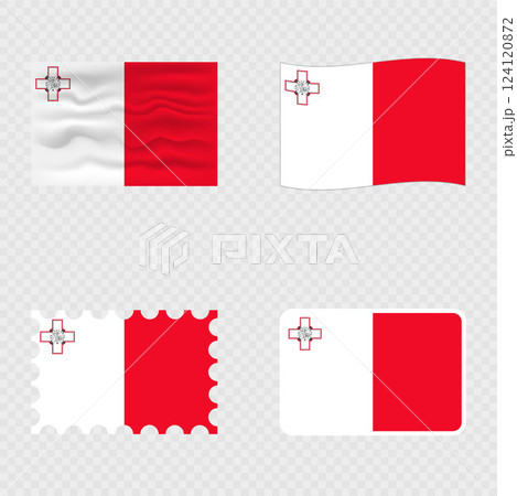 Malta national flag in four different styles. 124120872