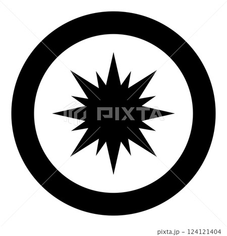 Star Bethlehem Christmas icon in circle round black color vector illustration image solid outline style Star Bethlehem Christmas icon in circle round black color vector illustration image solid outline style 124121404