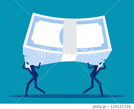 Tow business person are in opposite direction in investment 124121728