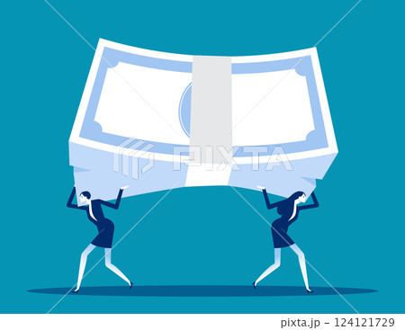 Tow business person are in opposite direction in investment 124121729
