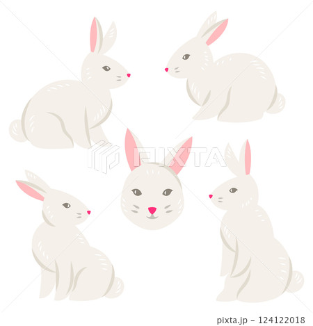 Set of cute Easter bunnies. 124122018