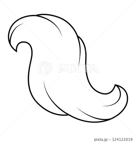Wave line curl. Swirly abstract fur or hair. 124122019
