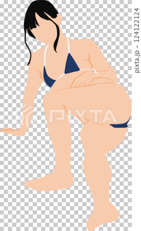 Illustration of a woman in a swimsuit posing Illustration of a woman in a swimsuit posing 124122124