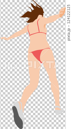 Illustration of a woman in a swimsuit posing Illustration of a woman in a swimsuit posing 124122125