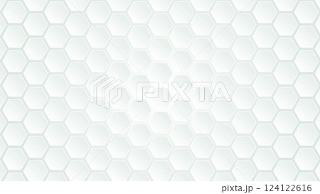 六角形パターンのハニカム背景イラスト　幾何学模　スタイリッシュ白色グレー背景イラスト　3d抽象的 124122616