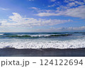 少し荒れた冬の茅ヶ崎海岸の波 124122694