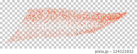 Separate red crayon brush strokes on transparent background 124122832
