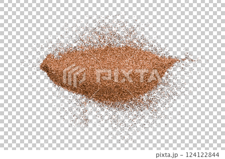 Brown glitter powder isolated on transparent background. 124122844