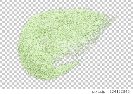 Green glitter powder isolated on transparent background 124122846