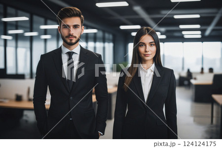 portrait of businessmen, consultants in business suits in a modern office portrait of businessmen, consultants in business suits in a modern office 124124175