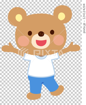 かわいいクマのキャラクター 運動着 スタッフ かわいいクマのキャラクター 運動着 スタッフ 124124204