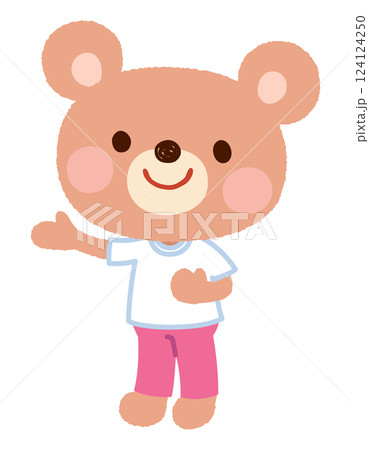 かわいいクマのキャラクター　女の子　運動着　スタッフ 124124250