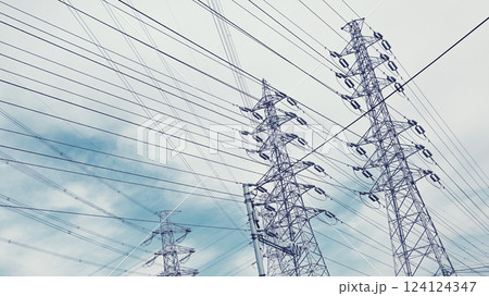 高圧線 電線 送電 高圧線 電線 送電 124124347