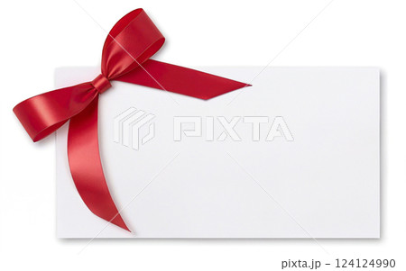ribbon bow greeting card mockup on transparent background ribbon bow greeting card mockup on transparent background 124124990