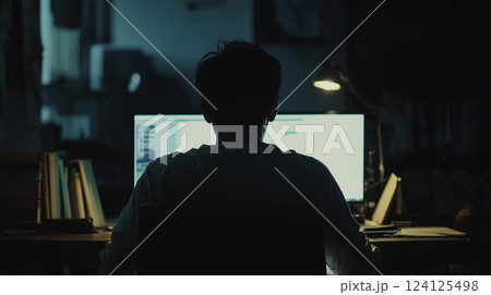 デジタルセキュリティのイメージ　ハッキング 124125498