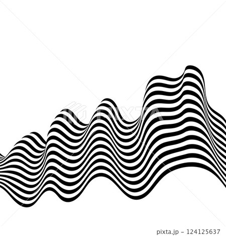 Abstract background with wave lines. Dynamic abstract vector design. 3D optical illusion- line art. Eps 10 124125637