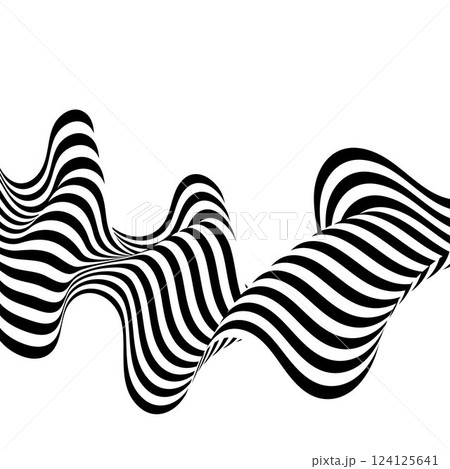 Abstract background with wave lines. Dynamic abstract vector design. 3D optical illusion- line art. Eps 10 124125641