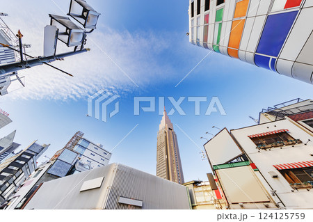 巨大なビルが立ち並ぶ東京の街 124125759
