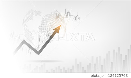 Stock market or forex trading graph and candlestick chart suitable for financial investment concept. Economy trends background for business idea and abstract finance background. Vector illustration. 124125768