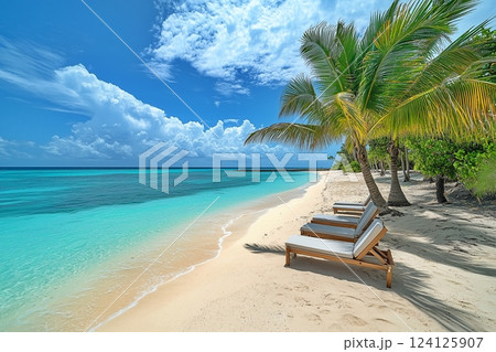 夏の綺麗な海の景色 124125907