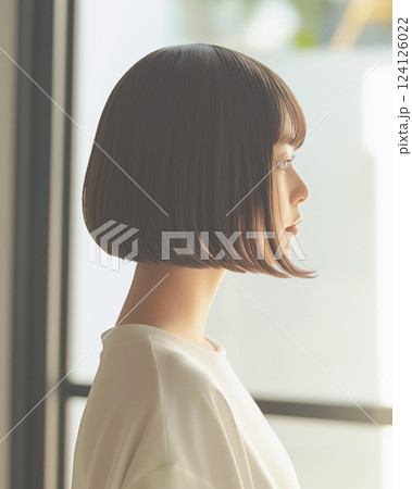 女性のヘアスタイル「AI生成画像」 124126022