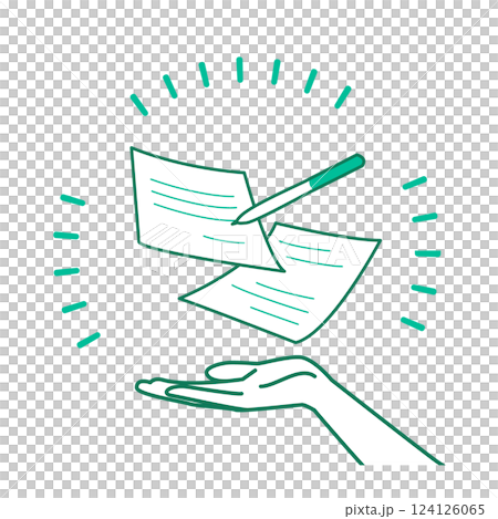 書類とペンを持つ手のベクターイラスト 書類とペンを持つ手のベクターイラスト 124126065
