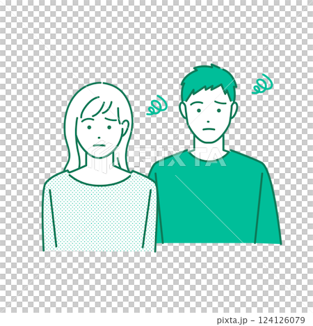 Avatar illustration of a couple in trouble Avatar illustration of a couple in trouble 124126079