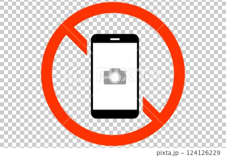 禁止拍照的智慧型手機圖標 禁止拍照的智慧型手機圖標 124126229