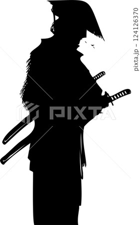竹笠を被った流離の侍の全身ベクターイラスト 竹笠を被った流離の侍の全身ベクターイラスト 124126370