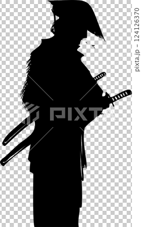 竹笠を被った流離の侍の全身ベクターイラスト 竹笠を被った流離の侍の全身ベクターイラスト 124126370