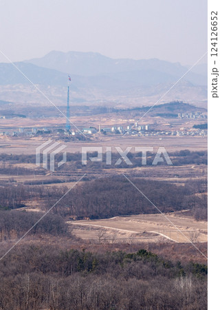 DMZ Korean Demilitarized Zone that separates North and South Korea in Paju, South Korea 124126652
