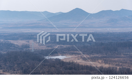 DMZ Korean Demilitarized Zone that separates North and South Korea in Paju, South Korea 124126656