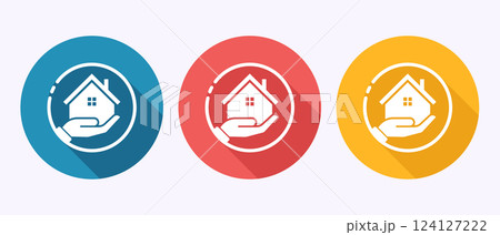 Home care icon design illustration, House care logo icon in shadow button design 124127222