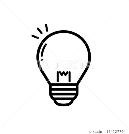 シンプルな電球のアイコン 124127764